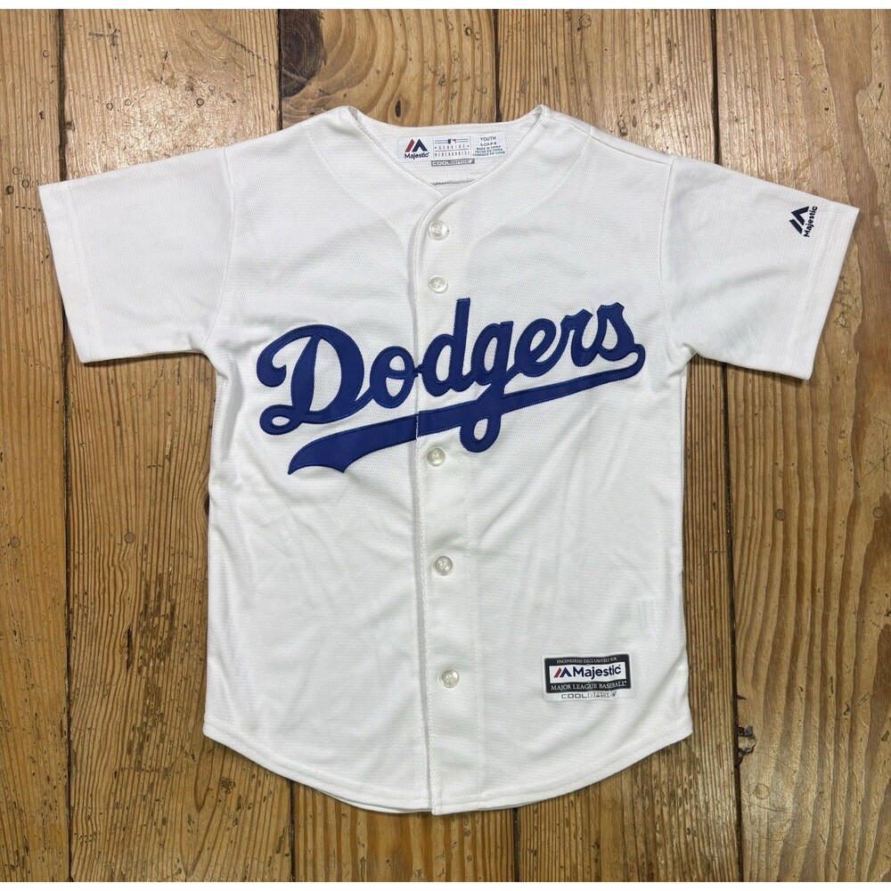 Majestic Los Angeles Dodgers Youth Small Jersey White Cool Base Gonzalez MLB